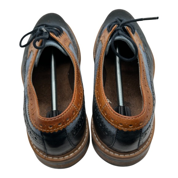 Clarks Darby Limit Shoes Mens 13 Blue Spectator Wingtip Leather Canvas Brogue - Picture 7 of 8